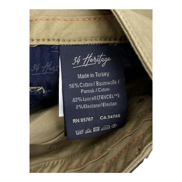 34 Heritage Courage Straight Leg Mid Rise Pants In Khaki Twill Size 30 × 34 NWT - Picture 8 of 16